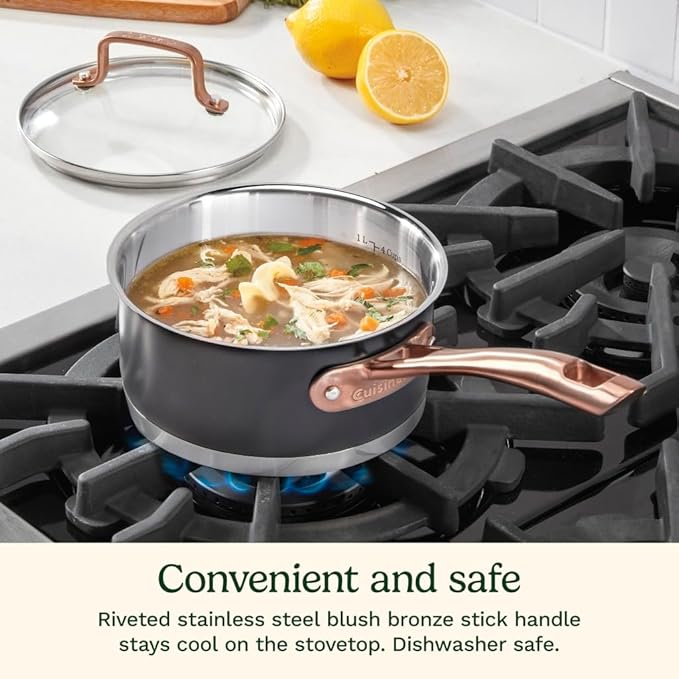 Cuisinart Matte Black Elegance 1.5 Quart Saucepan and Cover