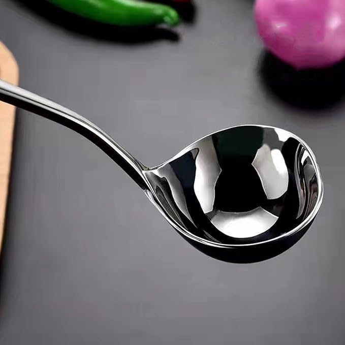 2 Pieces Stainless Steel Small Ladle, Gravy Ladle, 7.3” Sauce Drizzle Spoon with Spout, Small Sauce Spoon for Gravies and Dressings, Silver