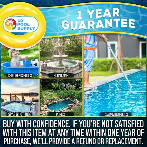U.S. Pool Supply Swimming Pool 6 Foot Leaf Skimmer Net with 4 Deluxe