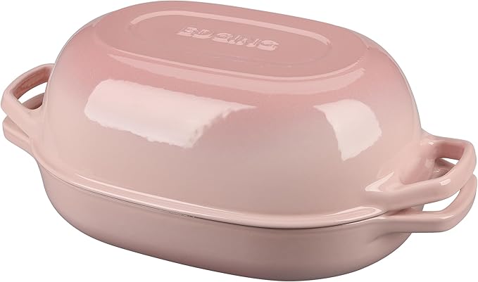 Enameled Cast Iron Oval Dutch Oven Pot with Lid, Dutch Oven for Sourdough Bread Baking, Bread Oven, Bread Dutch Oven, Oval Bread Pan, 7qt, Pink