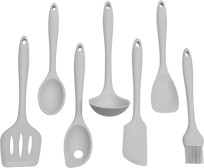 Chef Craft Premium Silicone Cooking Ladle, 11.25 inch, Gray