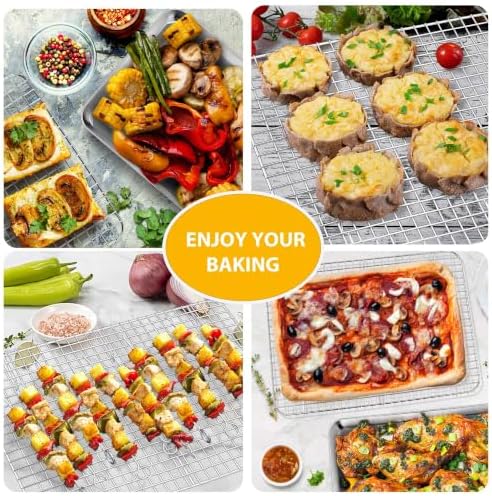 P&P CHEF 19.6 Inch Cookie Baking Sheet Pan with Wire Rack,4 Pcs