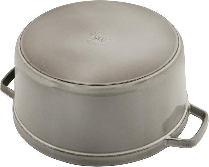 Staub Cast Iron 5.5-qt Round Cocotte - Graphite Grey, Made in France