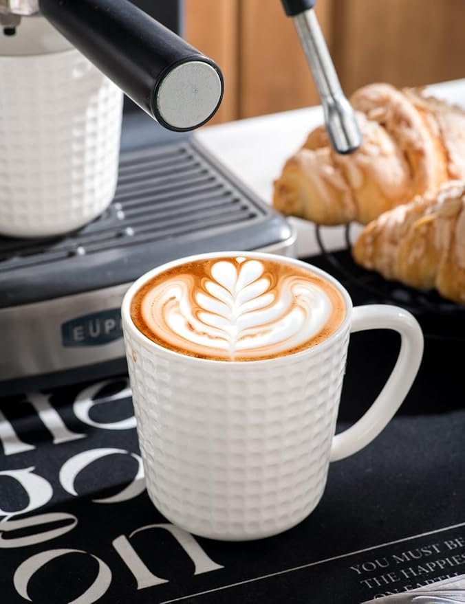 Large Coffee Mugs, 20 oz Ceramic Coffee Cups with Handle, Porcelain Big Tea Cups for Office and Home, for Latte Cocoa Dishwasher and Microwave Safe, 2PCS, White