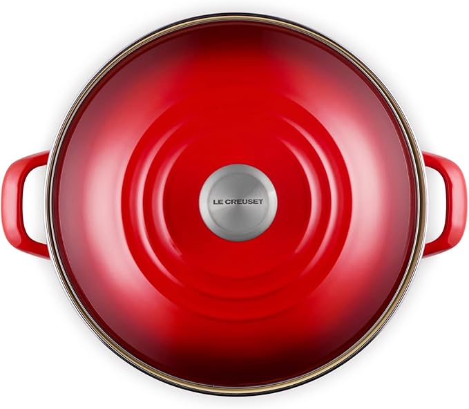 Le Creuset Enamel on Steel Traditional Stockpot, 12 qt., Cerise with Stainless Steel Knob