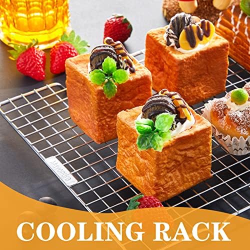 meekoo 8 Pieces Cooling Rack for Baking Cookie Cooling Wire Racks 16 x 10 Inches Cookie Rack Nonstick Baking and Cooling Grid for Cooking, Roasting, Grilling, Drying, Oven and Dishwasher Safe
