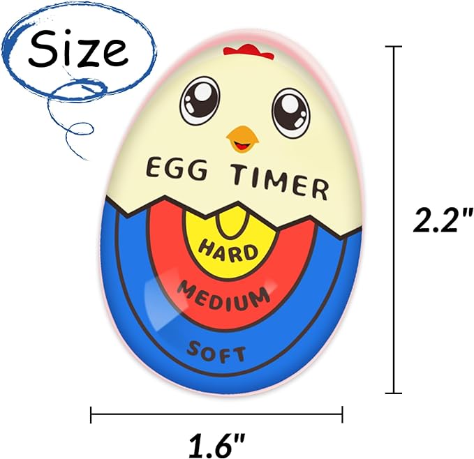 Lasubst Egg Timer that Goes in Water for Soft Medium Hard Boiled Eggs, 1 Tricolor 1 Green
