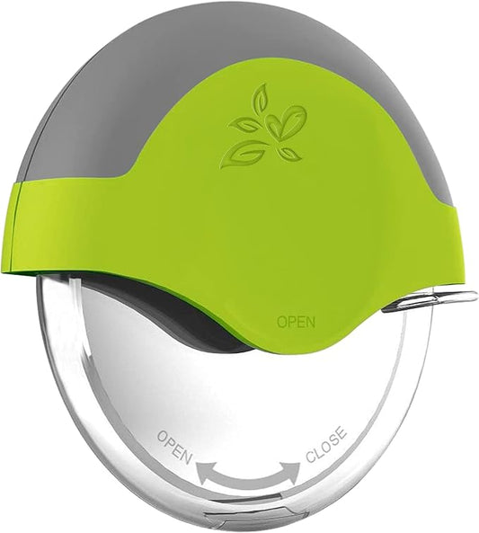 Green Pizza Cutter Wheel with Protective Blade Cover, improved, Super Sharp, Easy To Use and Clean, Slicer, Ergonomic Rubberized Grip, heavy dutty, Stainless Steel, Dishwater Safe