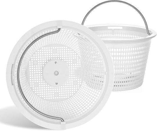 2 Pack Weighted Pool Skimmer Basket for Inground Pools, Heavy Duty with 316 Stainless Steel Handle, Replacement Basket for Hayward SP1070/SP1070E Pool Basket and Pentair U-3 Skimmer Basket