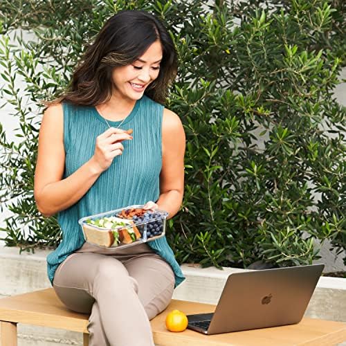 Bentgo Glass Lunch Box, Leak-Proof, 3-Compartment, 5-Cup Capacity