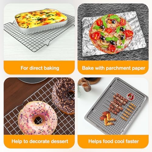2 PCS Cooling Racks for Cooking and Baking, 11.65''x16.85'', Black