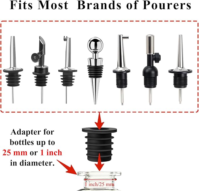 12 Pack Olive Oil Pour Spout with Adapters, Oil Pourer for Olive Oil Dispenser Bottle, Easily Turn Your Bottles into Dispensers for Liquor, Vinegar, Oils, Syrup, Liquor Bottle Pourers, Rose Gold