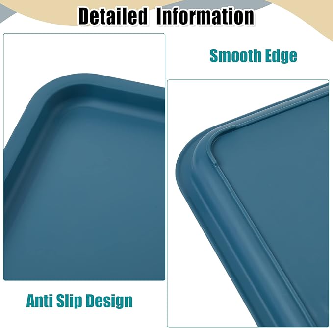 Mumufy 24 Pcs Plastic Fast Food Trays Bulk Colorful Restaurant Serving Trays Cafeteria Rectangular Plastic Serving Platter Grill for Kitchen Restaurant Coffee (Elegant Color)