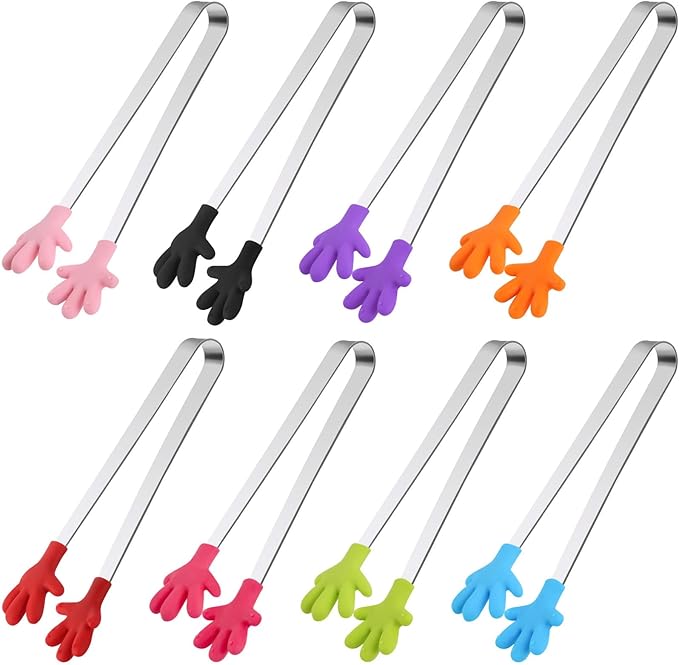 Shindel Small Tongs, 5.1" Mini Metal Tongs for Serving Food, Cute Kitchen Tool for Candy, Snacks, Chips, Cookies, Appetizers, Fruit, Pickles & Ice Cubes, Great for Party, Buffet & Dessert Table
