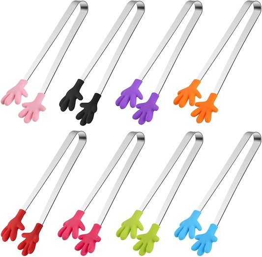 Shindel Small Tongs, 5.1" Mini Metal Tongs for Serving Food, Cute Kitchen Tool for Candy, Snacks, Chips, Cookies, Appetizers, Fruit, Pickles & Ice Cubes, Great for Party, Buffet & Dessert Table