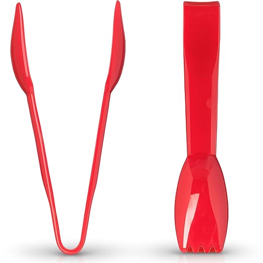 Carlisle FoodService Products 460605 Carly Salad Tong, 6" Salad Tong, Red, 1 Pack