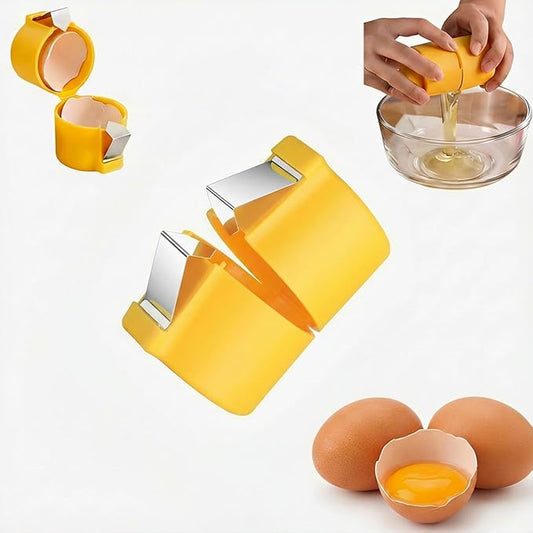 Premium PP Egg Shell Opener & Egg Cracker, Multifunctional Egg Peeler & Egg Opener Tool for Raw Eggs, Quick Clean Crack Egg Opener for Home Kitchen Gadgets (Yellow)