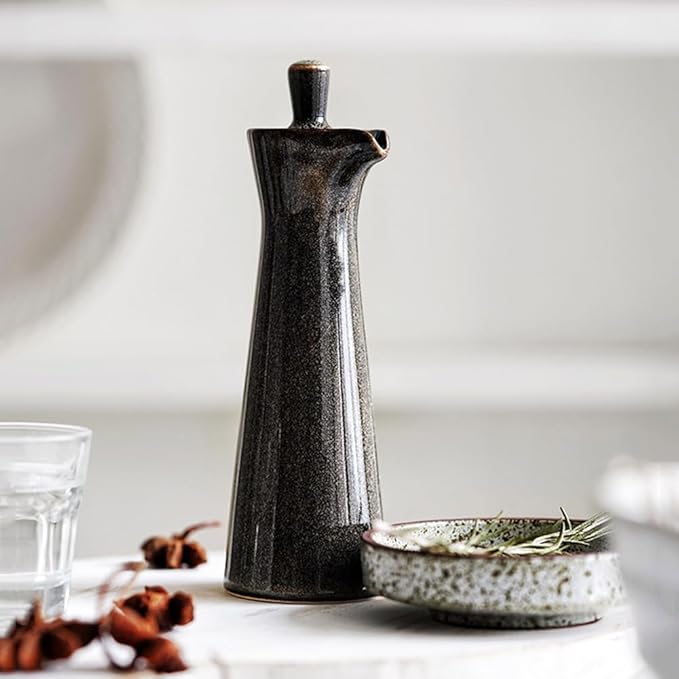 Small Ceramic Olive Oil Dispenser Bottle for Storage Of Oil, Vinegar, Soy Sauce, 120ml / 4oz