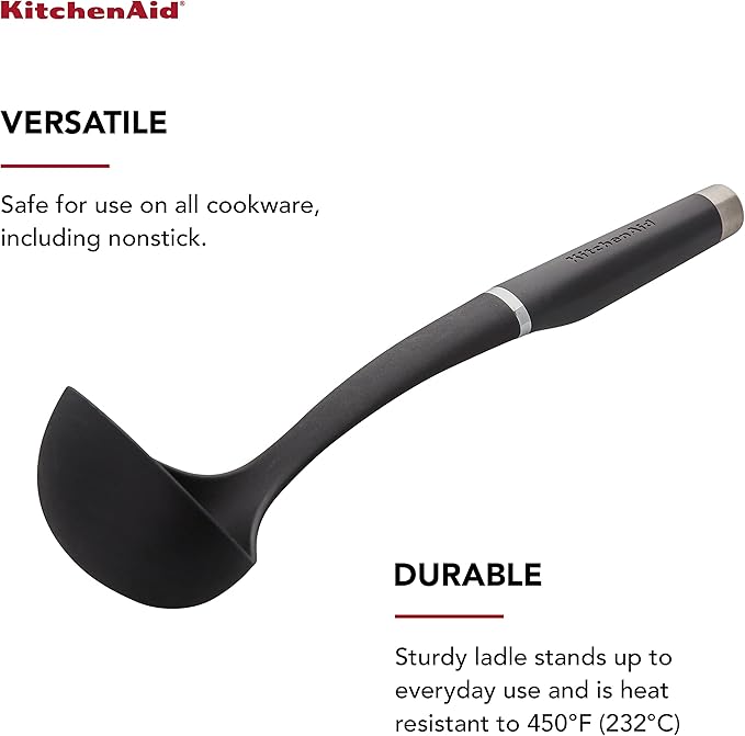 KitchenAid KO006OHOBA Gourmet Nylon Ladle,Black