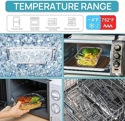 Vtopmart 8 Pack Glass Food Storage Containers with Airtight Lids