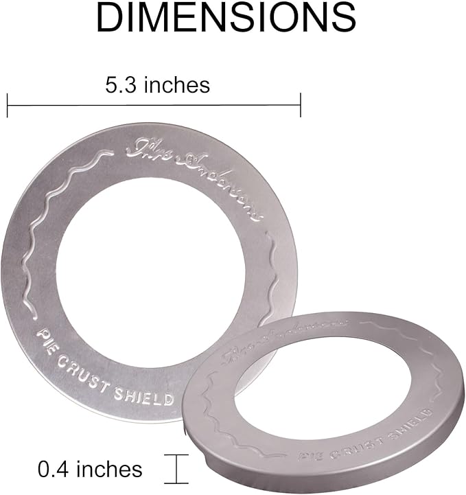 Mrs. Anderson's Baking Individual Pie Crust Protector Shields, Set Of 4, For Mini Pies And Pot Pies, Fits Up To 5-Inch Pie Plates, Prevents Over-Browning And Spills