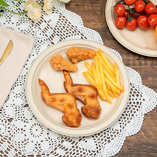 RACETOP Compostable Paper Plates 9 Inch [150 Pack]