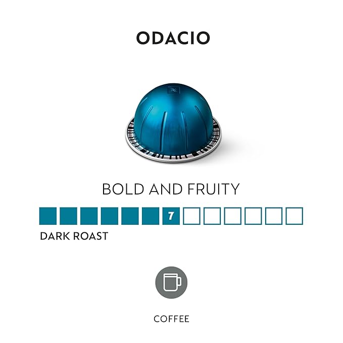 Nespresso Capsules Vertuo, Odacio, Medium Roast Coffee, 30-Count Coffee Pods, Brews 7.8oz.