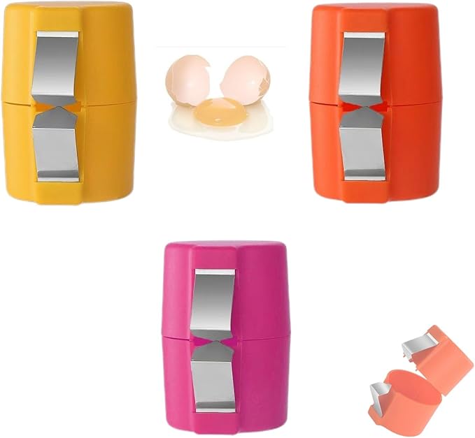 3PCS Egg Shell Opener, New Egg Cracker Tool, Hard Boiled Egg Peeler, Egg Separator for Raw Eggs, Multifunctional Egg Cutter for Cooking Camping Kitchen Gadgets