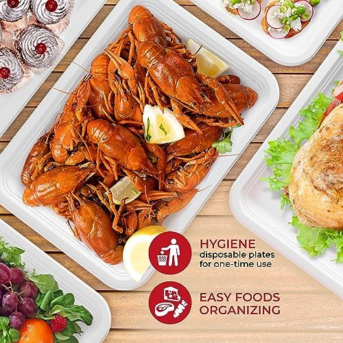 SPARGOS 14 Inch Disposable Food Trays, 50 Pack Crawfish Boil