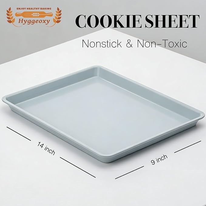 Ceramic Baking Sheet, Cookie Sheets for Baking 15x10", Non-Stick & Non-Toxic Ceramic Coating, 2.2mm Thick Aluminum Oven Trays for Cooking, PTFE & PFOA Free