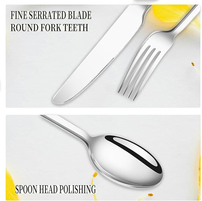 Silverware Set, 40-Piece Forged Flatware Cutlery Set Premium Stainless Steel, Service for 8, for Home, Wedding, Party,Gift, Mirror Polished and Dishwasher Safe