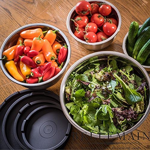 Bellemain Stainless Steel Mixing Bowls with Airtight Lids Set - Set of 4