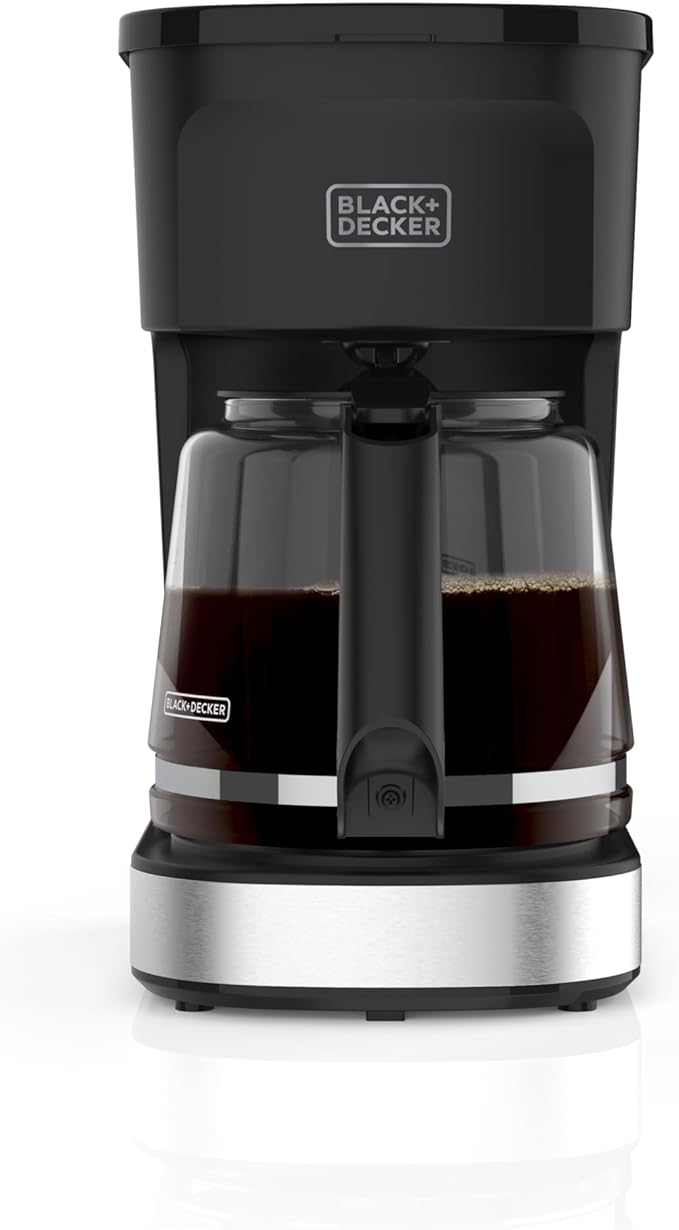 BLACK+DECKER CAFÉCRAFT 12-Cup Coffee Maker, One-Switch Drip Coffeemaker with Vortex Showerhead Technology, Sneak-A-Cup, Keep Warm Function, Stainless Steel