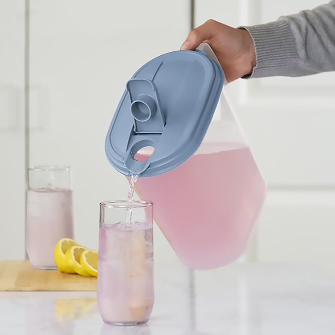Sterilite Plastic Hinged Pitcher with Comfort Grip Handle, 1 Gallon, 12 Pack