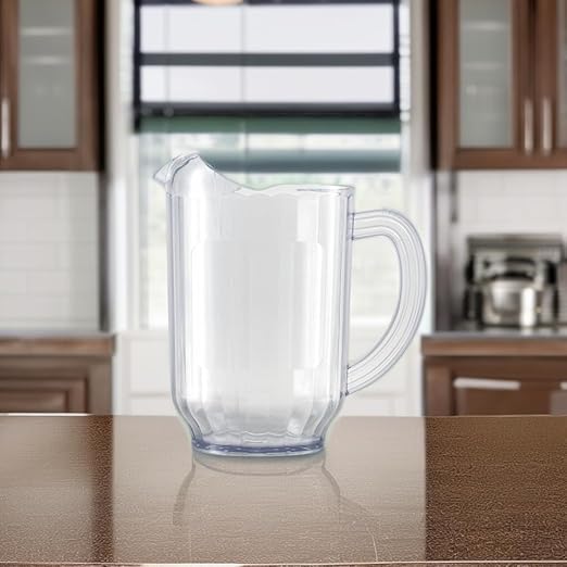 Carlisle FoodService Products Versapour Clear Pitcher Tall Pitcher for Restaurants, Catering, Kitchens, Plastic, 60 Ounces, Clear, (Pack of 6)