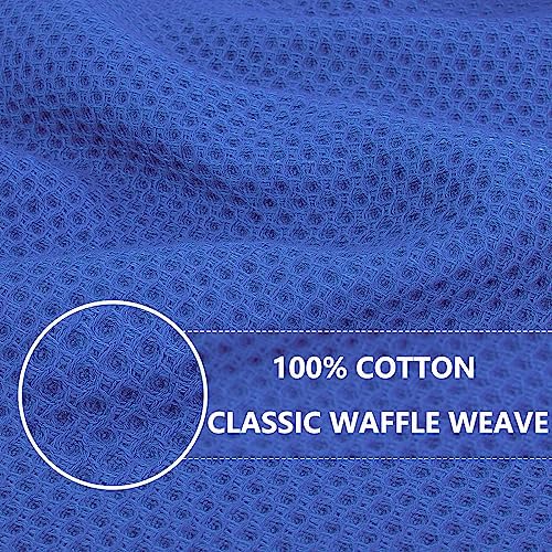 Homaxy 100% Cotton Waffle Weave Kitchen Dish Towels 4-Pack, Blueberry