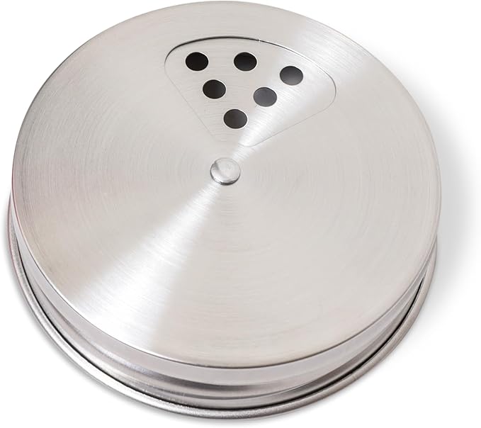 Stainless Steel Adjustable Spice Lid for Mason Jar (Regular Mouth, 6 Pack)