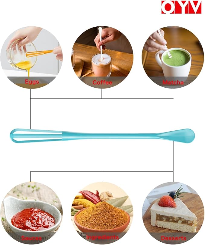 Scandinavian Modern Colors Mini Whisk Set, 8.5 in Mini Whisks for Cooking, 3 Pieces Small Wisk For Whisking, Beating, Blending Ingredients, Mixing Sauces, BPA Free Tiny Whisk