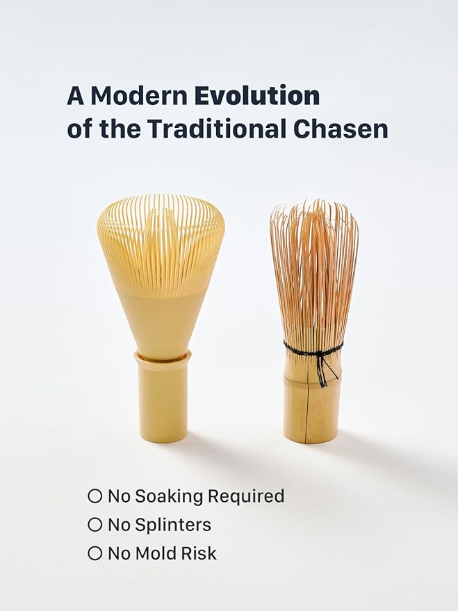 Resin Matcha Whisk Made in Japan - Durable PP Chasen, Bamboo Whisk Alternative for Japanese Tea Ceremony & Daily Latte, Professional Mixing Tool, Easy to Clean
