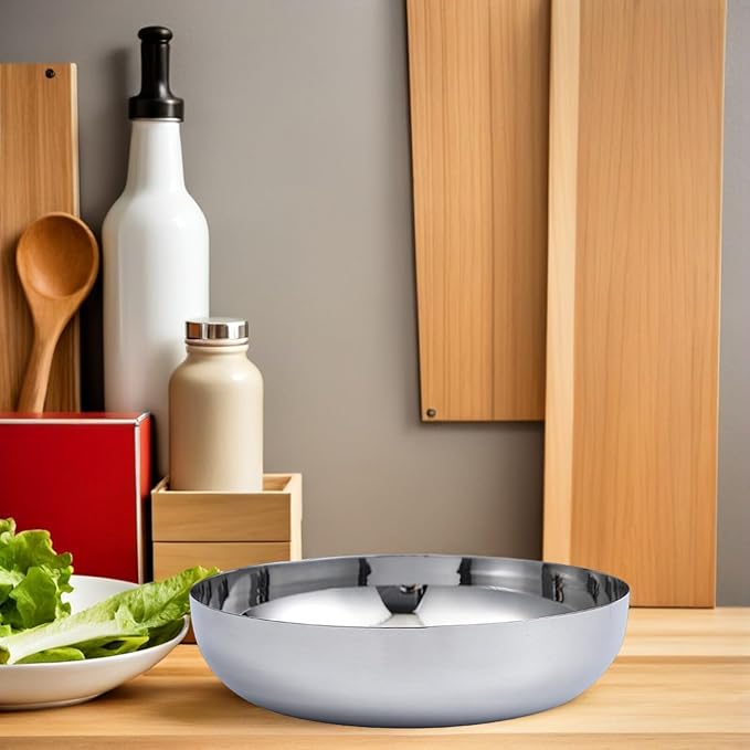 75oz Stainless Steel Mixing Bowls - 9.4 inch Large Metal Serving Bowl, Non-Slip Silver Decorative Bowl for Salad, Pasta, Soup, Fruit, Dishwasher Safe