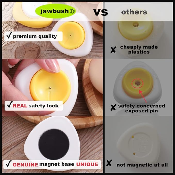 Jawbush Magnet Egg Piercer for Raw Eggs, with Magnetic Base and Safety Lock, Hard Boiled Egg Peeler, Egg Pricker to Get a Good Hard Boiled Egg