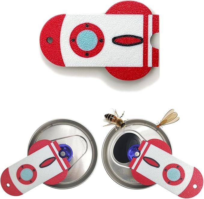 Soda Can Tab Opener Mini Soda Can Cover Easy Tab Opener and Drink Protector Cute Beverage Barricade Soda Protector for Beer,Coke,Aluminum Cans at Party,BBQ, Beach(Rocket)