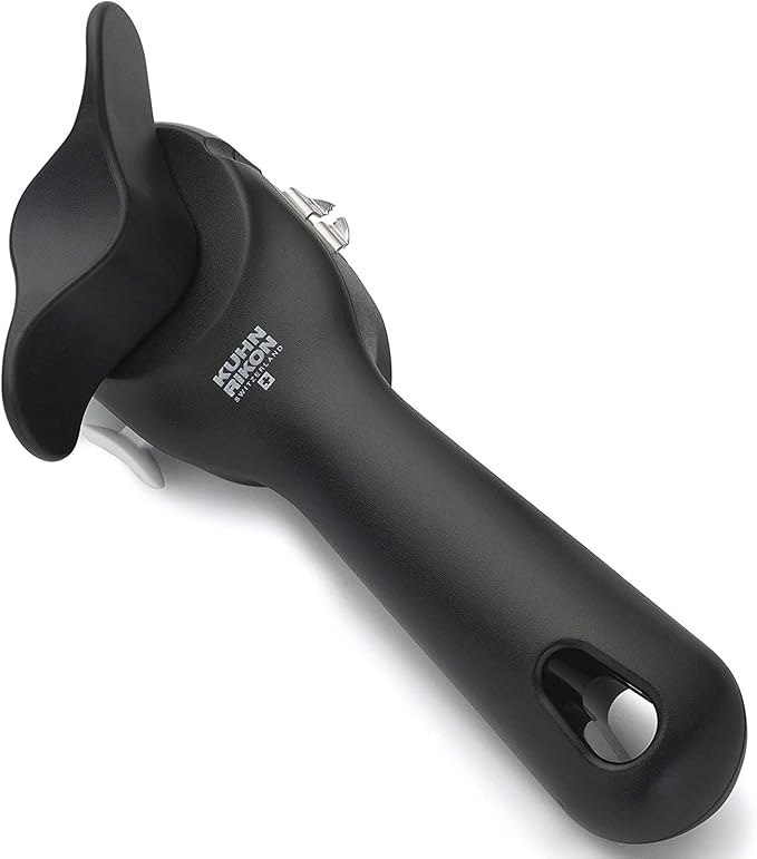 Kuhn Rikon Auto Safety LidLifter/Can Opener with Ring Pull, 8 x 2.5 x 2.75 inches, Black