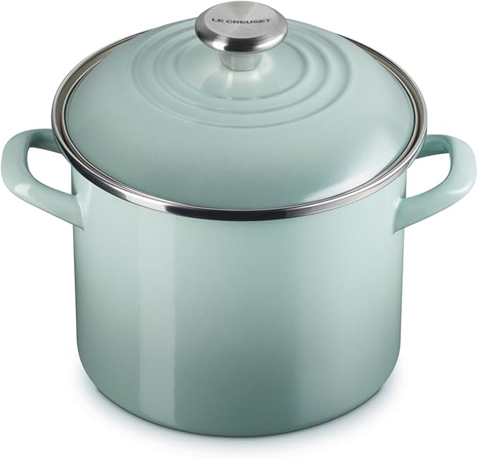 Le Creuset Enamel on Steel Traditional Stockpot, 6 qt., Sea Salt with Stainless Steel Knob