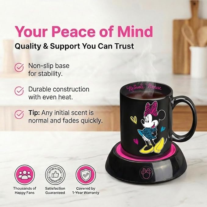 Disney DMG-18 Minnie Mouse Mug Warmer, Black/Pink