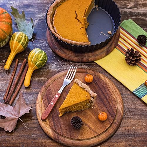 2 Pack 11 Inch Nonstick Tart Pan, Quiche Pan, Carbon Steel Deep-dish Pie Pan with Removable Loose Bottom