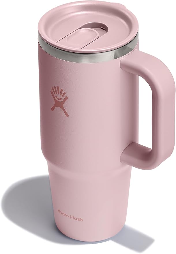 Hydro Flask Coffee Travel Tumbler Mug – Insulated Stainless Steel, Leak Resistant Hot & Iced Coffee Cup 24 Oz Trillium Pink