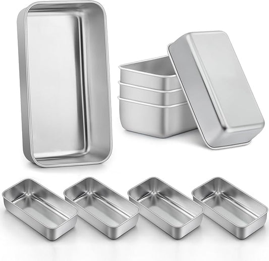LIANYU 9 Pack Bread Loaf Pans for Baking 9x5Inch, Stainless Steel Meat Bread Baking Pans, Loaf Tin for Homemade Banana Sandwich Sourdough