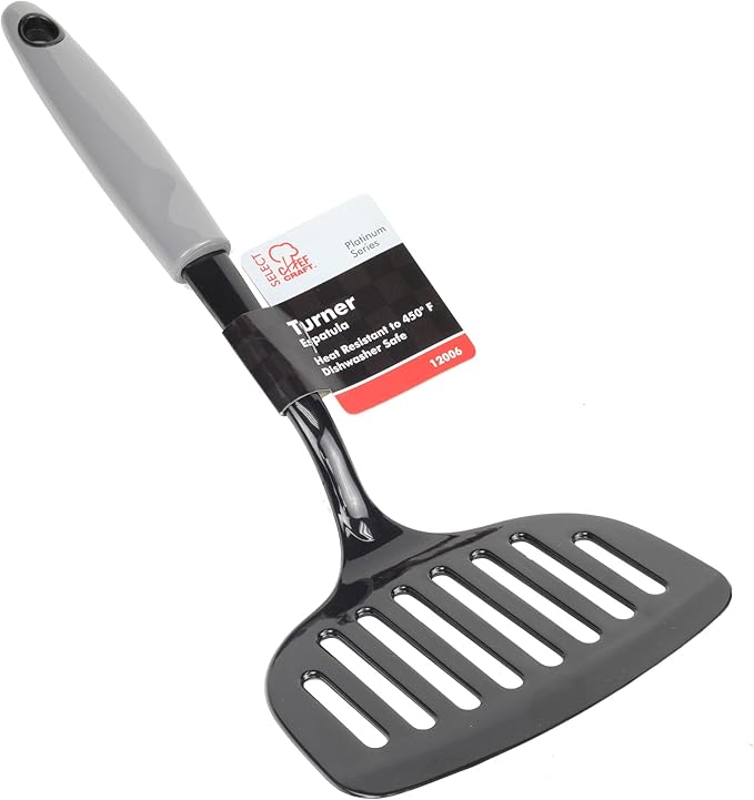 Chef Craft Select Nylon Jumbo Turner/Spatula, 12 inch, Gray