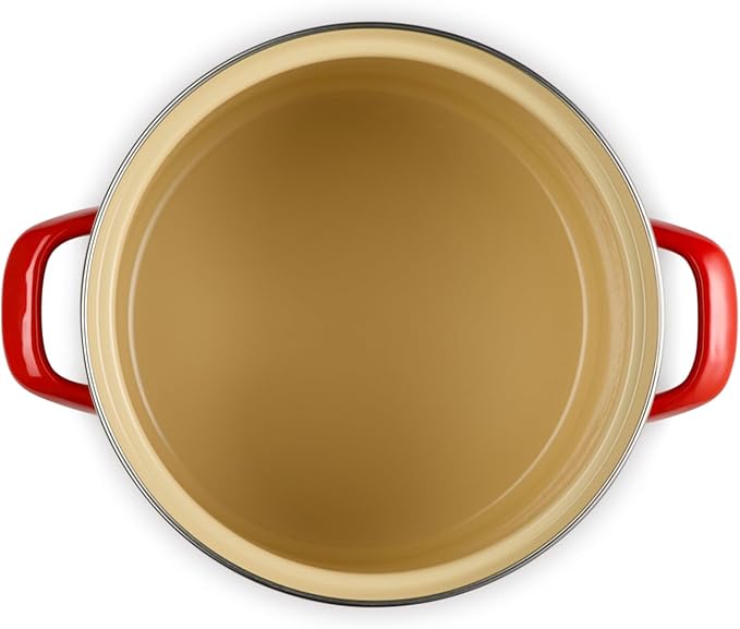 Le Creuset Enamel on Steel Traditional Stockpot, 6 qt., Cerise with Stainless Steel Knob